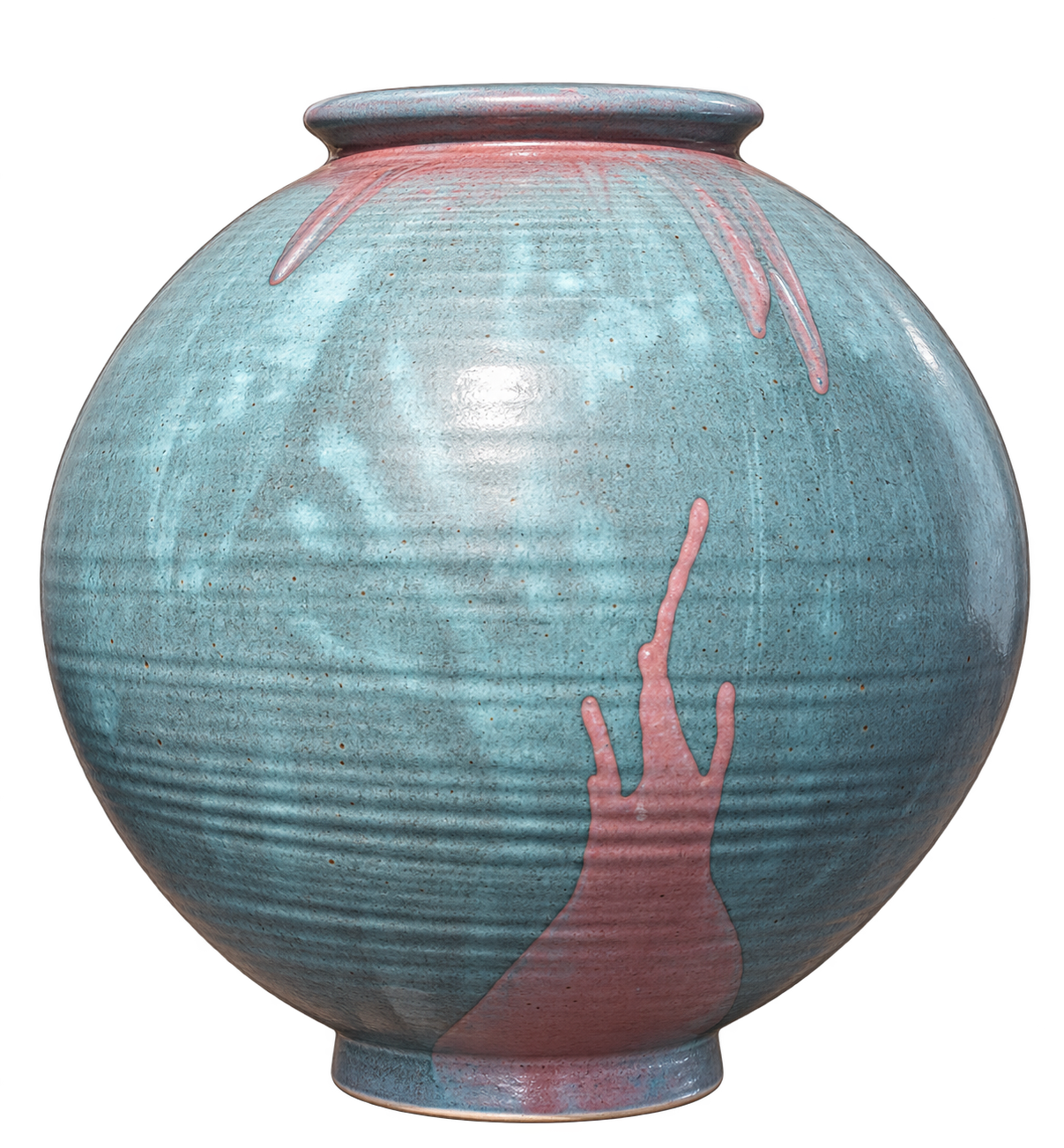Teal & Crimson Jar — supplied collection photograph