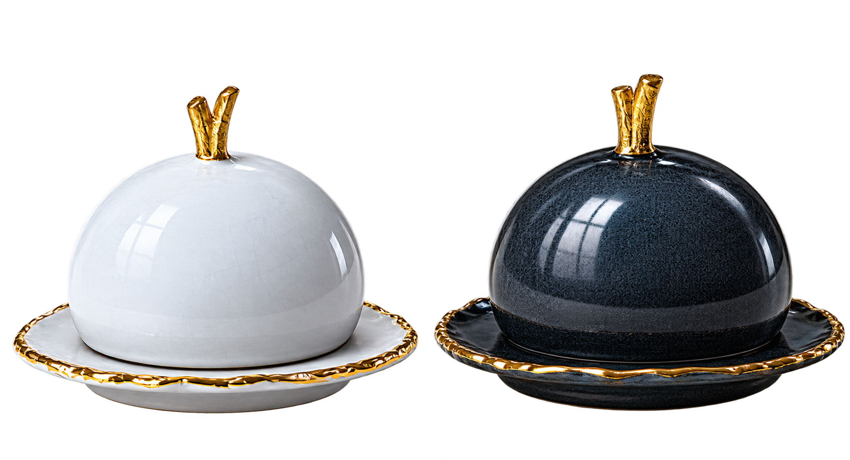 White & Black Covered Pair — supplied collection photograph