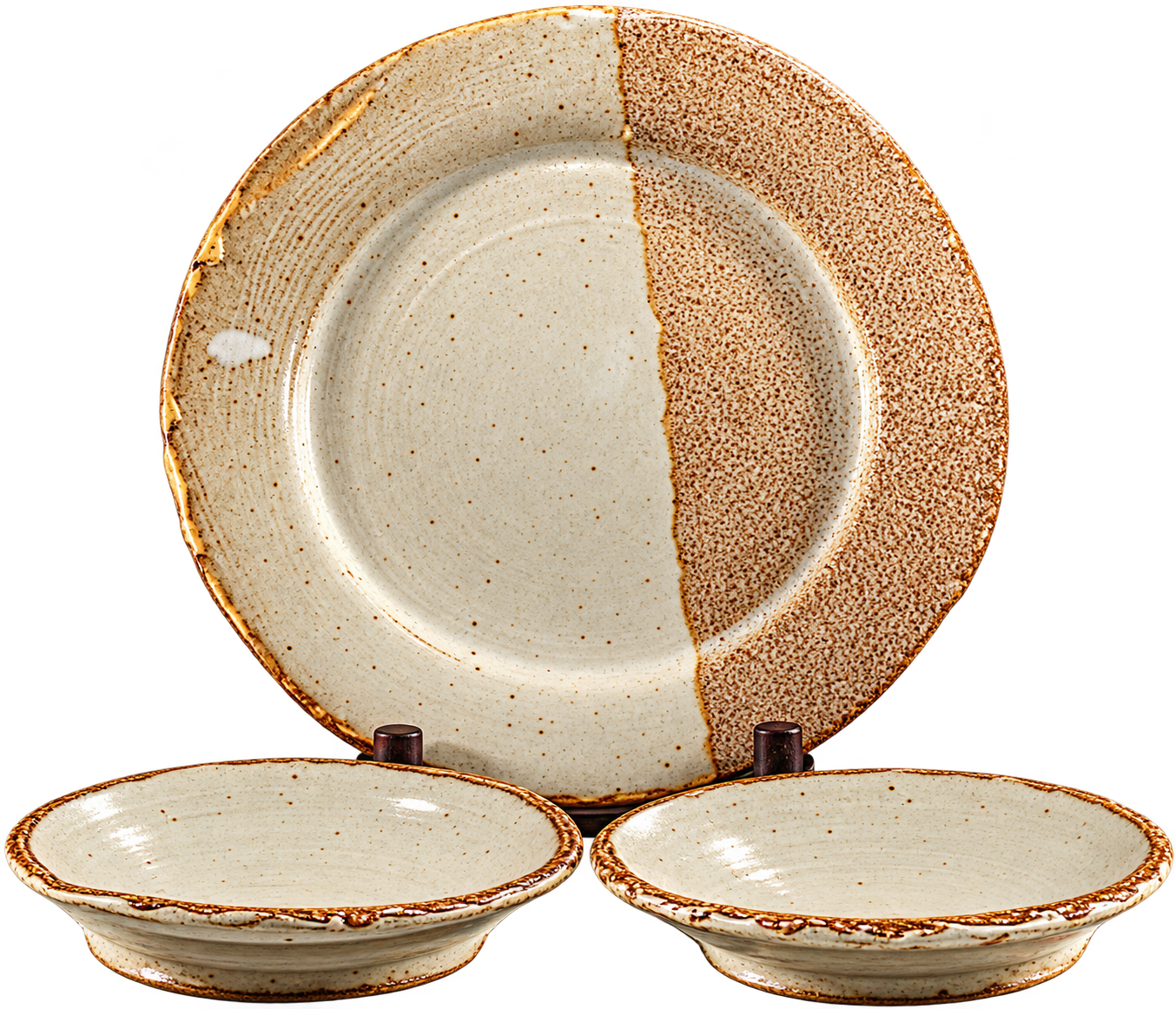 Earth-Toned Plate Set — supplied collection photograph
